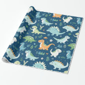Baby Dinosaur Cadeaupapier (Uitgerold)