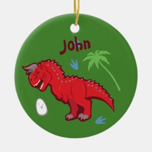 Baby Dinosaur Carnotaurus Keramisch Ornament (Voorkant)