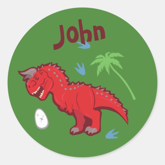 Baby Dinosaur Carnotaurus Ronde Sticker (Voorkant)