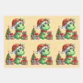Baby Dinosaur Christmas Kinder Inpakpapier Vel (Voorkant)