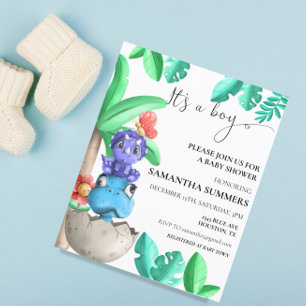 Baby Dinosaur Cute Het is een Baby shower van een 