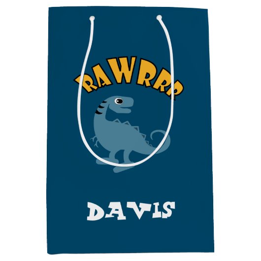 Baby Dinosaur Design - Gift Bag - Middelgroot Medium Cadeauzakje (Voorkant)