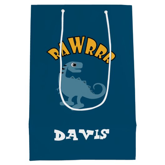 Baby Dinosaur Design - Gift Bag - Middelgroot Medium Cadeauzakje (Achterkant)