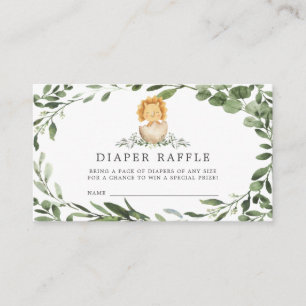 Baby Dinosaur Diaper Raffle Baby shower Card Informatiekaartje