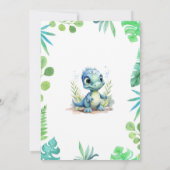 Baby Dinosaur Ei Groen en Blauw Baby shower Kaart (Achterkant)