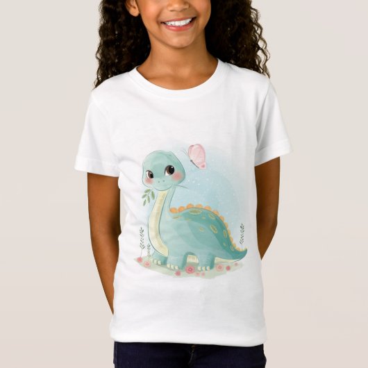 Baby Dinosaur en vlinder T-shirt (Voorkant)
