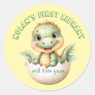 Baby Dinosaur "First Library" Sticker voor douchen