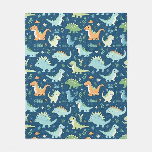 Baby Dinosaur Fleece Deken (Voorkant)