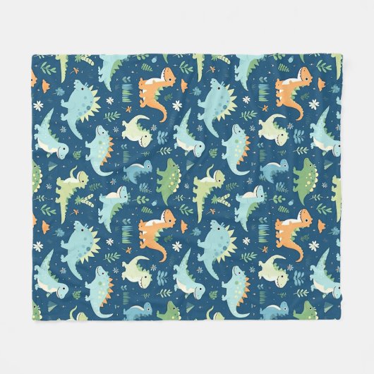 Baby Dinosaur Fleece Deken (Voorkant (Horizontaal))