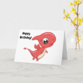Baby Dinosaur Gefeliciteerd! Blank Kaart (Gele Bloem)