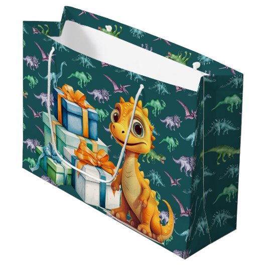Baby Dinosaur Groot Cadeauzakje (Voorkant Gekanteld)