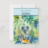 Baby Dinosaur Happy Birthday Special Grandson Kaart (Voorkant)