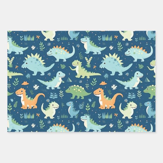 Baby Dinosaur Inpakpapier Vel (Voorkant)