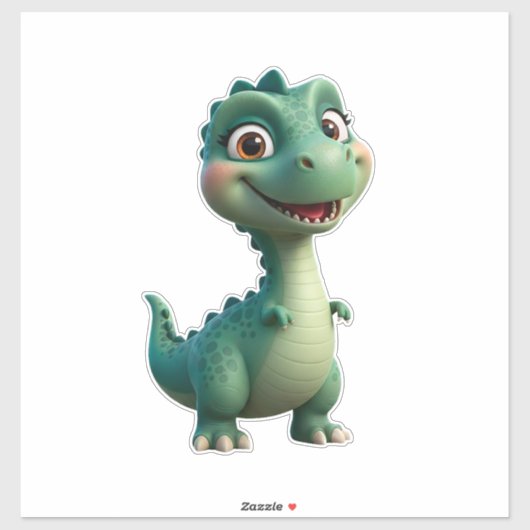 Baby Dinosaur Karakter voor Kinderen Sticker (Vel)