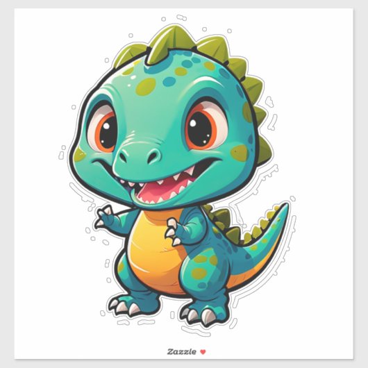 Baby Dinosaur Karakter voor Kinderen Sticker (Vel)