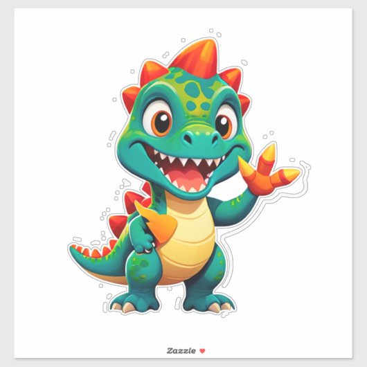 Baby Dinosaur Karakter voor Kinderen Sticker (Vel)