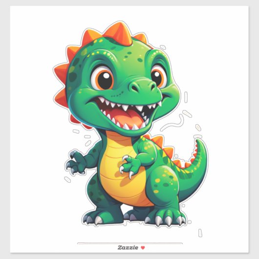 Baby Dinosaur Karakter voor Kinderen Sticker (Vel)
