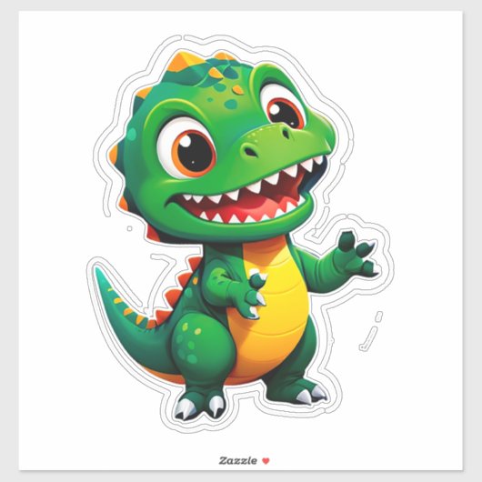 Baby Dinosaur Karakter voor Kinderen Sticker (Vel)