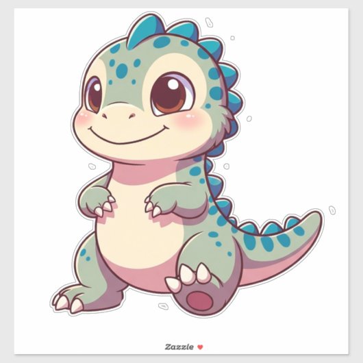 Baby Dinosaur Karakter voor Kinderen Sticker (Vel)