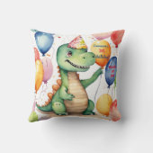 Baby Dinosaur Neutral Gepersonaliseerde Verjaardag Kussen (Achterkant)