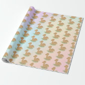 Baby Dinosaur op Leaf en Rainbow Cadeaupapier (Uitgerold)