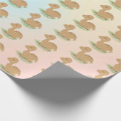 Baby Dinosaur op Leaf en Rainbow Cadeaupapier (Hoek)