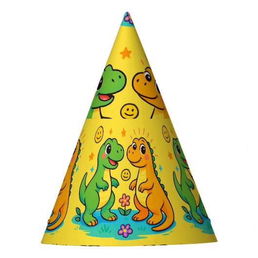 Baby Dinosaur Party Petten 🦖🎉 Feesthoedjes (Voorkant)