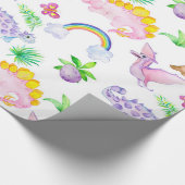 Baby Dinosaur Pastel Colors Cute Cadeaupapier (Hoek)