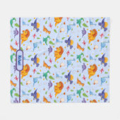 Baby Dinosaur personaliseer de naam van de jongen  Fleece Deken (Voorkant (Horizontaal))