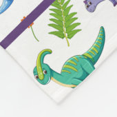 Baby Dinosaur personalize Boy's Name Fleece Deken (Hoek)