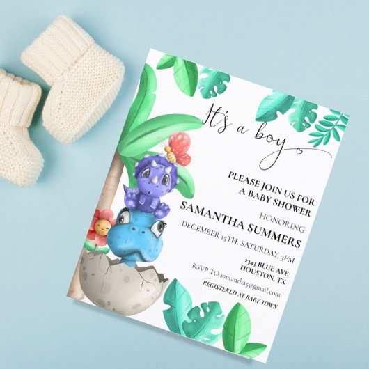 Baby Dinosaur Schattig  Het is een Jongen Baby Sho