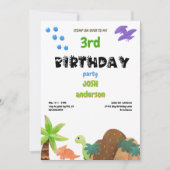 Baby Dinosaur Stomp op Verjaardagsfeest Kaart (Voorkant)