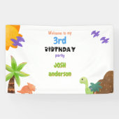 Baby Dinosaur Stomp op Verjaardagsfeest Welkom Spandoek (Horizontaal)