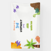 Baby Dinosaur Stomp op Verjaardagsfeest Welkom Spandoek (Verticaal)