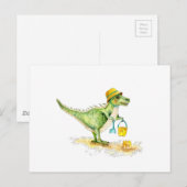Baby Dinosaur T-Rex op het strand Briefkaart (Voorkant / Achterkant)