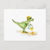Baby Dinosaur T-Rex op het strand Briefkaart (Voorkant)