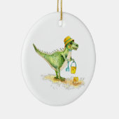 Baby Dinosaur T-Rex op het strand Keramisch Ornament (Rechts)