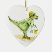 Baby Dinosaur T-Rex op het strand Keramisch Ornament (Rechts)