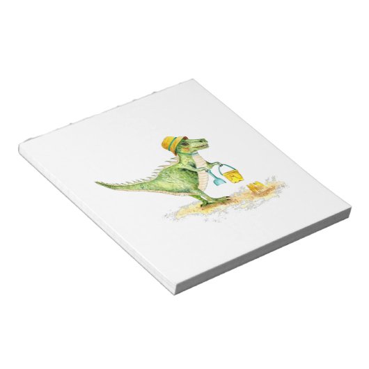 Baby Dinosaur T-Rex op het strand Notitieblok (Schuin)