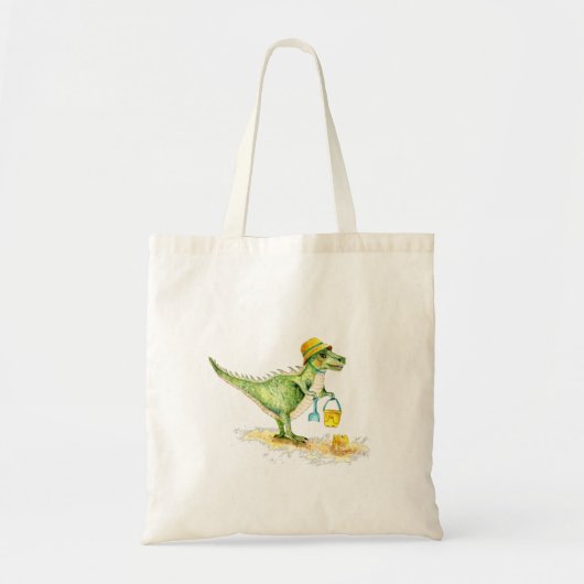 Baby Dinosaur T-Rex op het strand Tote Bag (Voorkant)