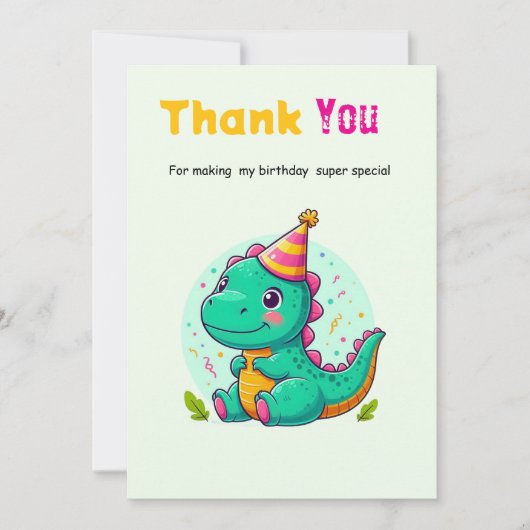 Baby Dinosaur Thank-you Cards Bedankkaart (Voorkant)