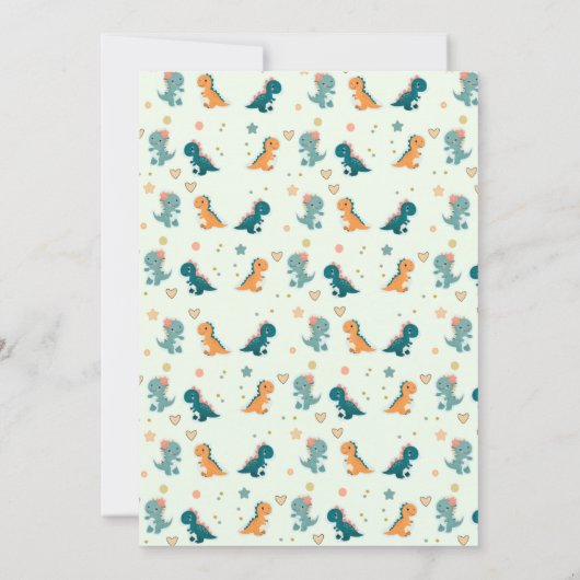 Baby Dinosaur Thank-you Cards Bedankkaart (Achterkant)