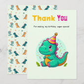 Baby Dinosaur Thank-you Cards Bedankkaart (Voorkant / Achterkant)