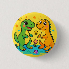 Baby Dinosaur-thema Ronde Button 3,2 Cm