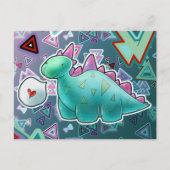 Baby Dinosaur Triangle Achtergrond Briefkaart (Voorkant)