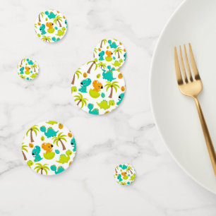 Baby Dinosaur Triceratops Dino Eieren Palmboom Confetti
