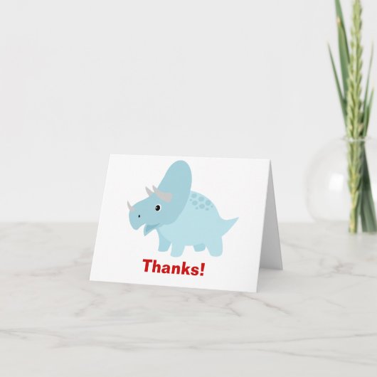 Baby Dinosaur Triceratops Thank you card Bedankkaart (Voorkant)