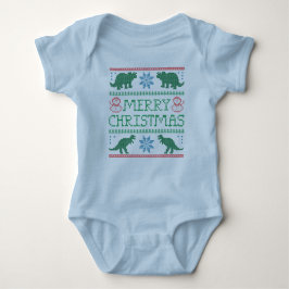 Baby Dinosaur Ugly Christmas Sweater Bodysuit