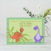 Baby dinosauriaanse uitnodiging (Staand voorkant)