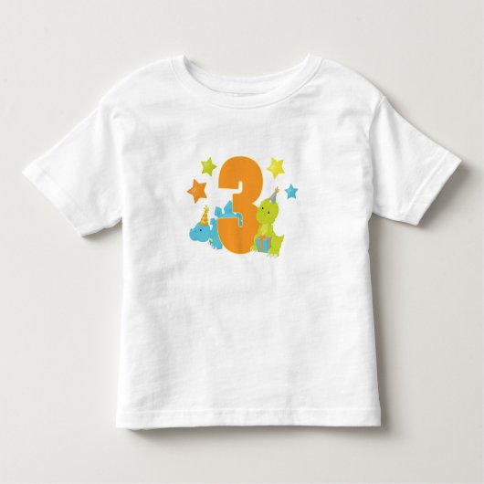 Baby Dinosauriërs Drie jaar oud Shirt (Voorkant)